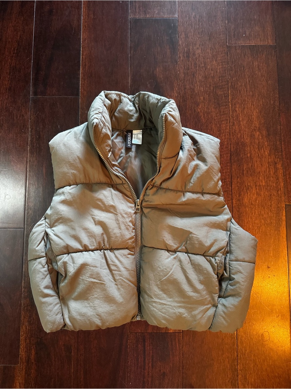 H&M Green Cropped Puffy Vest / XS